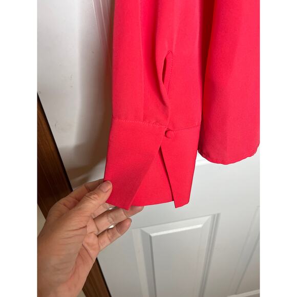 Boden Macie Blouse Pink Button Front Ruffle Size 4 - Picture 7 of 12